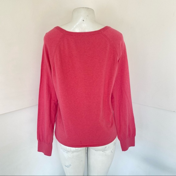 Sanctuary Wild Salmon Tie Front Sweater Blouse - Picture 5 of 6